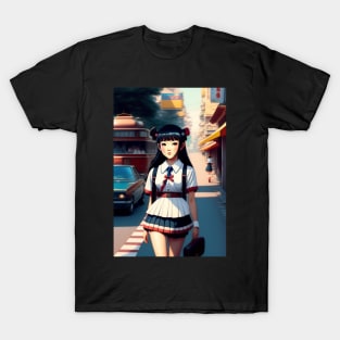 Cute Japanese girl anime,Vintage 90's anime style T-Shirt